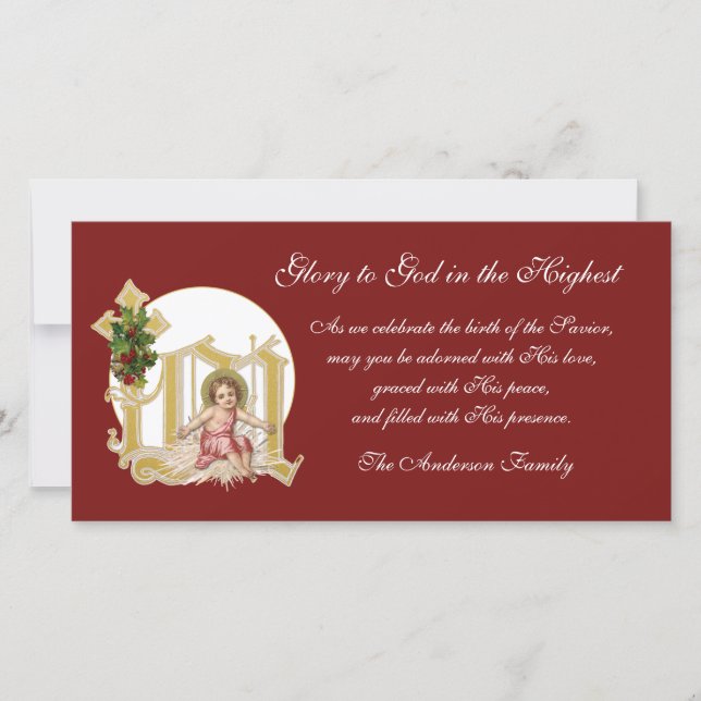 Noël Religieux Bébé Jésus Croix Florale (Devant)