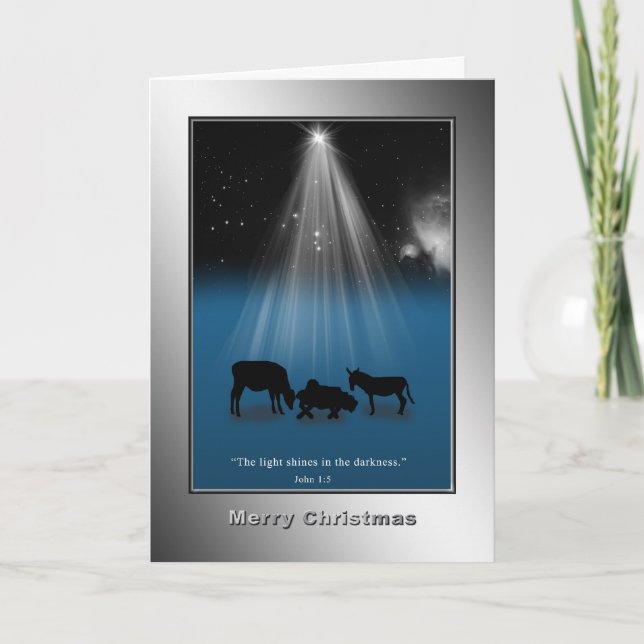 Noël, Religieux, Nativité, Étoiles, Carte (Devant)
