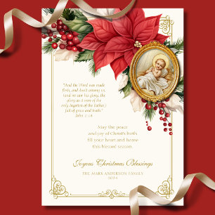 Noël religieux Poinsettia Baby Jesus