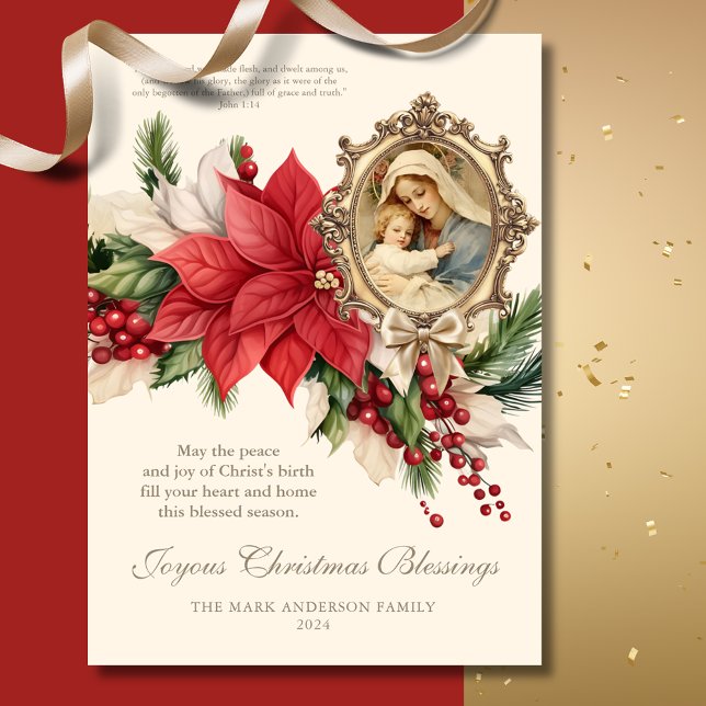 Noël religieux Poinsettia Marie & Jésus (Créateur téléchargé)