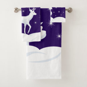 Noel renne Bunny Tree Neige Nuit étoile Ciel