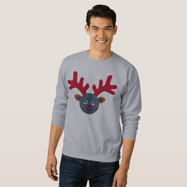 noël renne lune émoji sweatshirt (Devant entier)