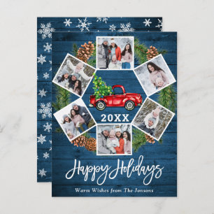 Noël Rétro Camion de la ferme rouge Carte photo de