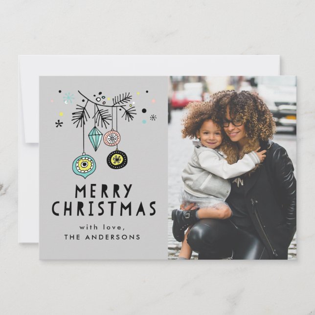 Noël Rétro | Carte de Photo de Fêtes (Devant)