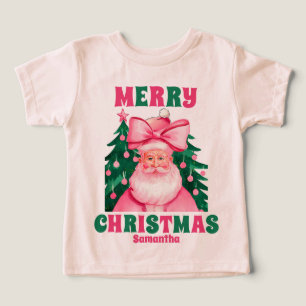 Noël rose Père Noël Nom personnalisé