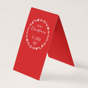 Noël Rouge Avec Carte Pliée Feuille Blanche