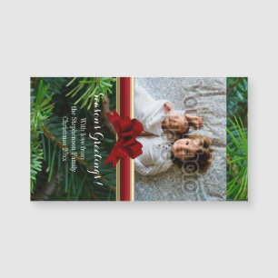 Noël rouge d'arc d'or élégant de pin