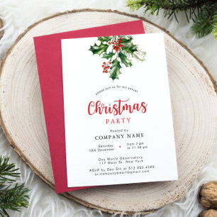 Noël Rouge Entreprise Fête Invitation