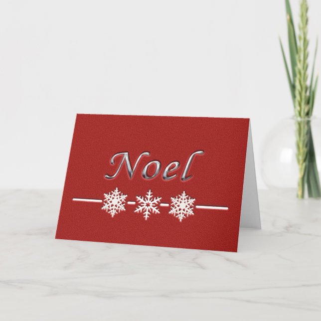 Noël Rouge Noel Flammes de neige Carte de vacances (Devant)