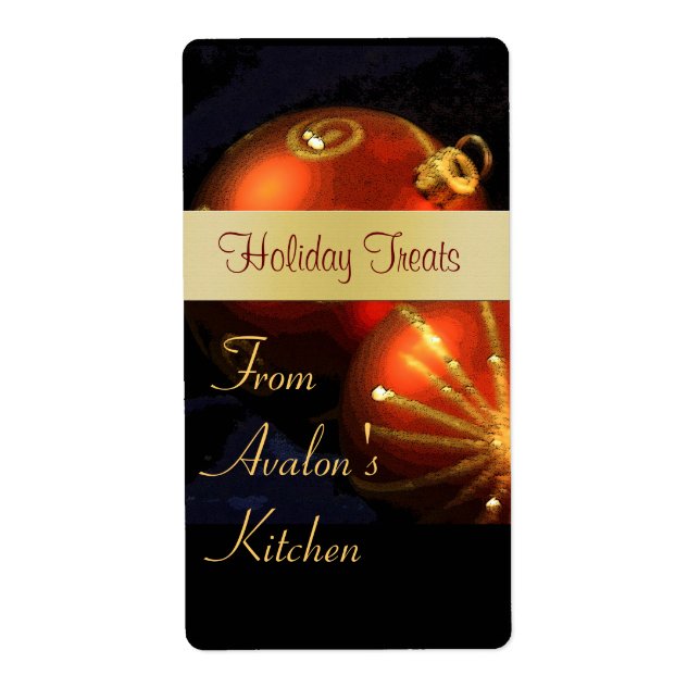 Noël Rouge & Or Cuisine Traite Étiquette de cuisso (Devant)