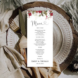 Noël Rouge Poinsettia Mariage de la cérémonie Menu
