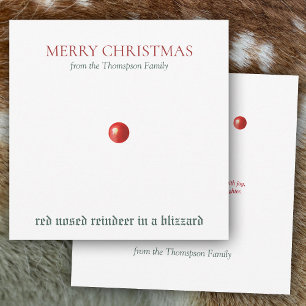 Noël Rouge renne à nez rouge drôle Humoristique