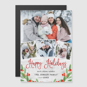 Noël Rustique écorce à bouleau 4 PHOTO Carte magné