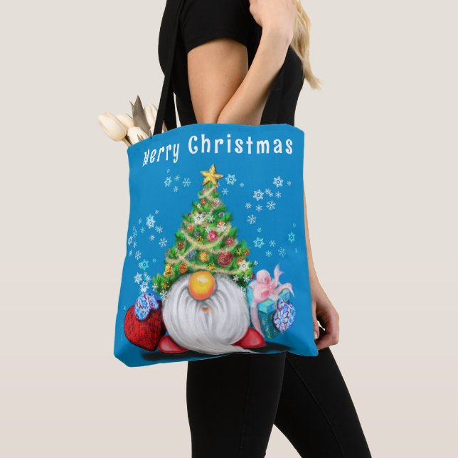 Noël Sac fourre-tout mignonne Gnome avec cadeaux (De près)