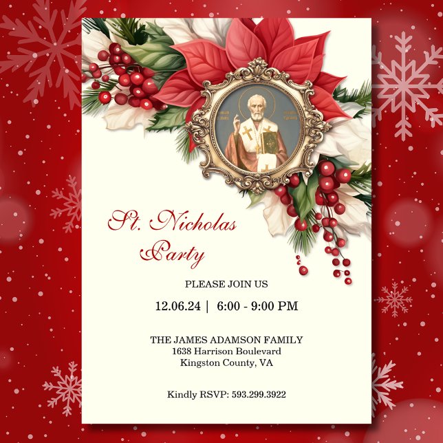 Noël Saint Nicolas Fête Fête Fête Invitations (Créateur téléchargé)