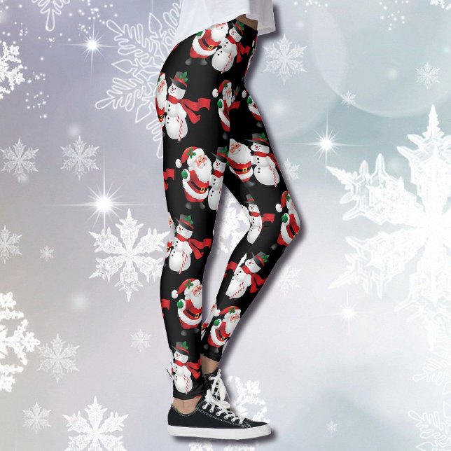 Noël Santa Claus Snowman Leggings femmes (Créateur téléchargé)
