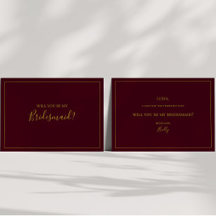 Noël simple   Carte de proposition Red Bridesmaid