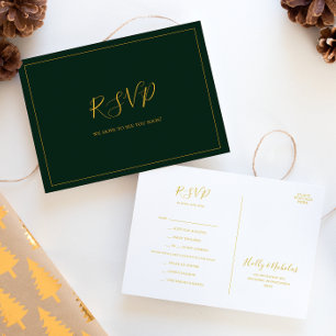 Noël simple Carte postale RSVP de choix du menu