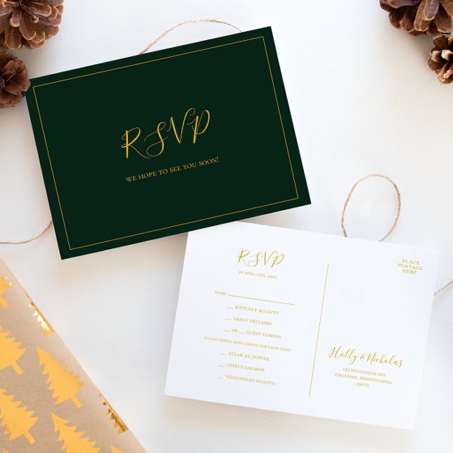 Noël simple | Carte postale RSVP de choix du menu  (Créateur téléchargé)