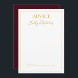 Noël simple et élégant | Carte de conseil Mariage<br><div class="desc">Ce Noël simple et élégant | carte de conseil mariage rouge est parfaite pour votre mariage minimaliste moderne d'hiver. La calligraphie classique de luxe doré, ainsi que l'arrière - plan rouge traditionnel, tous bordés d'un cadre minimal, complètent l'ambiance colorée de vacances que vous recherchez. Vous pouvez personnaliser avec vos propres...</div>