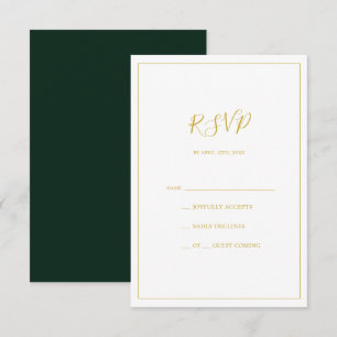 Noël simple et élégant Carte RSVP verte