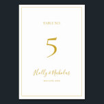 Noël simple et élégant | Numéro de table blanche<br><div class="desc">Ce Noël simple et élégant | blanc numéro de table est parfait pour votre mariage minimaliste moderne d'hiver. La calligraphie classique de luxe doré, ainsi que l'arrière - plan blanc traditionnel, tous bordés d'un cadre minimal, complètent l'ambiance de vacances colorée que vous recherchez. Vous pouvez personnaliser avec vos propres photos...</div>