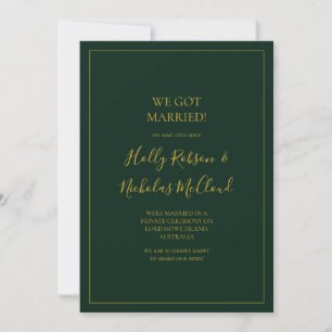 Noël simple Faire-part Elopement Vert