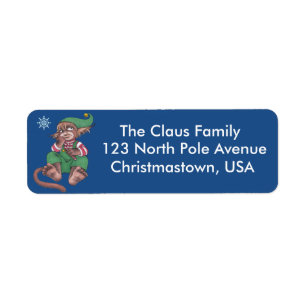 Noël Singe Gnome Étiquettes de adresse