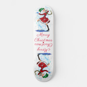 Noël Skateboard Snowman et Girl Dance