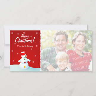 Noël Snowman carte photo
