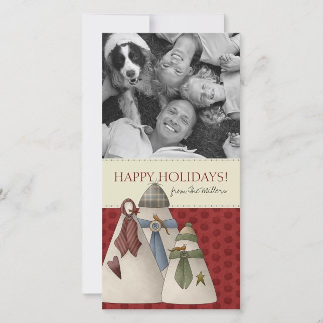 Noël Snowman Cartes photos (Devant)