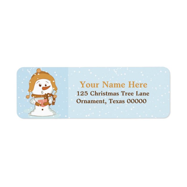Noël Snowman Custom Retours Adresse Étiquettes (Devant)