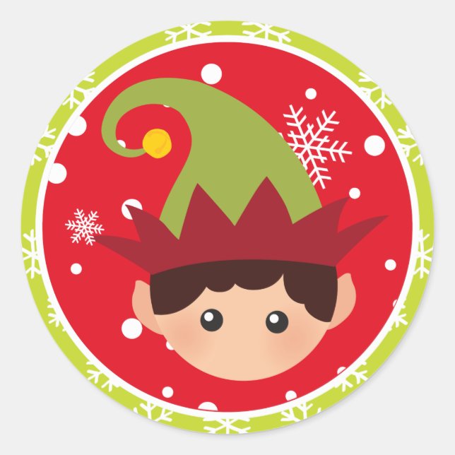 Noël - Stickers Elf (Round) (Devant)