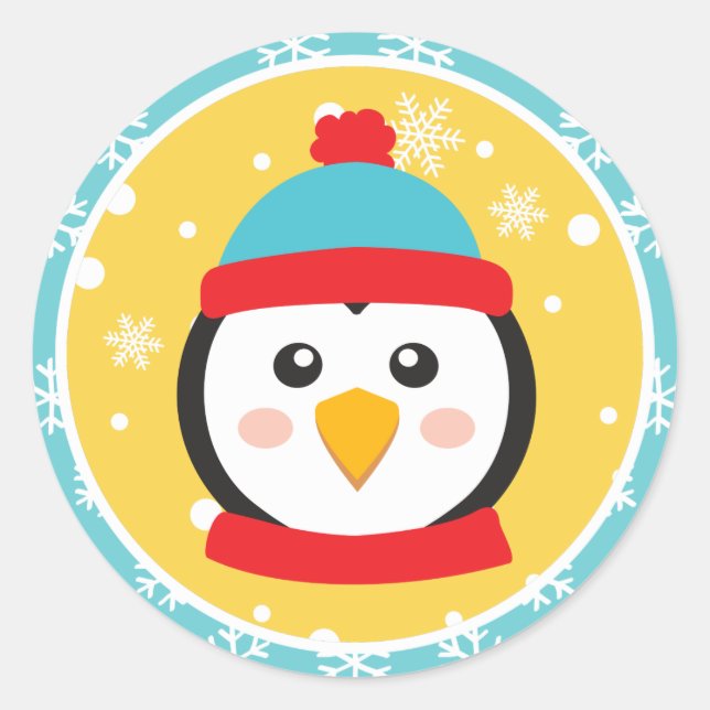 Noël - Stickers en pingouin (Round) (Devant)