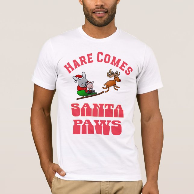 Noël, T-shirt en toile à thème lapin (Devant)