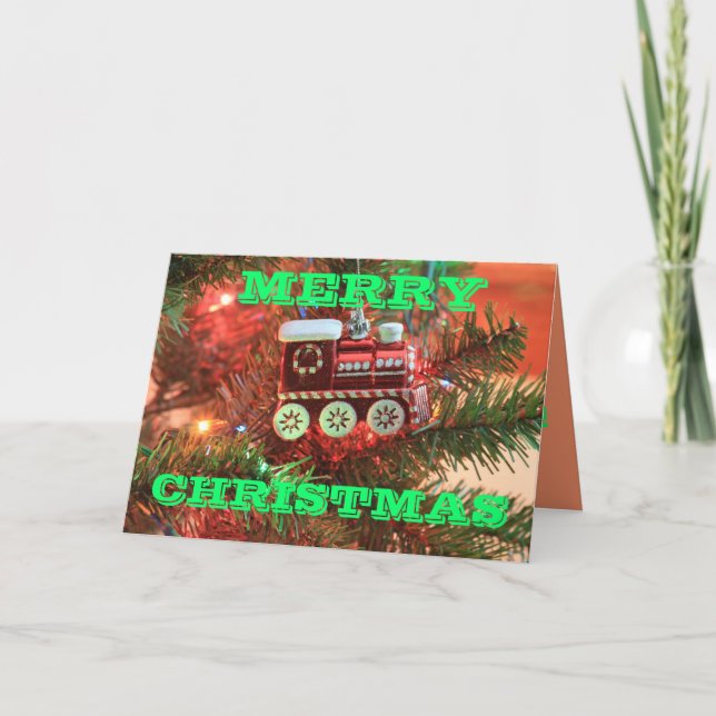 Noël Train Salutation Carte de Noël (Devant)