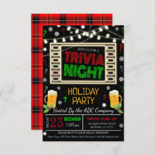 Noël Trivia Night Party Invitation