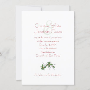 Noël tropical Simple Faire-part de mariage Blanc