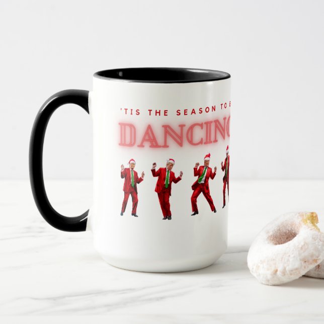 Noël Trump Dancing Mug 15oz (Avec donut)