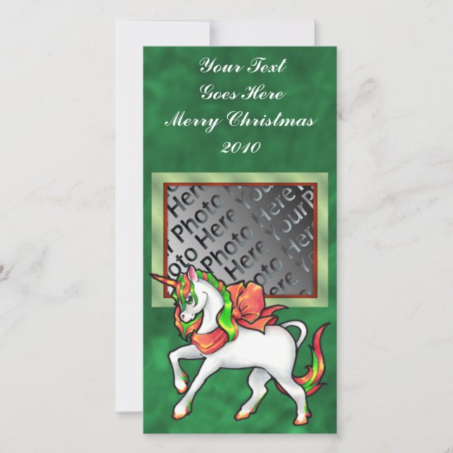 Noël Unicorn Carte photo (Devant)