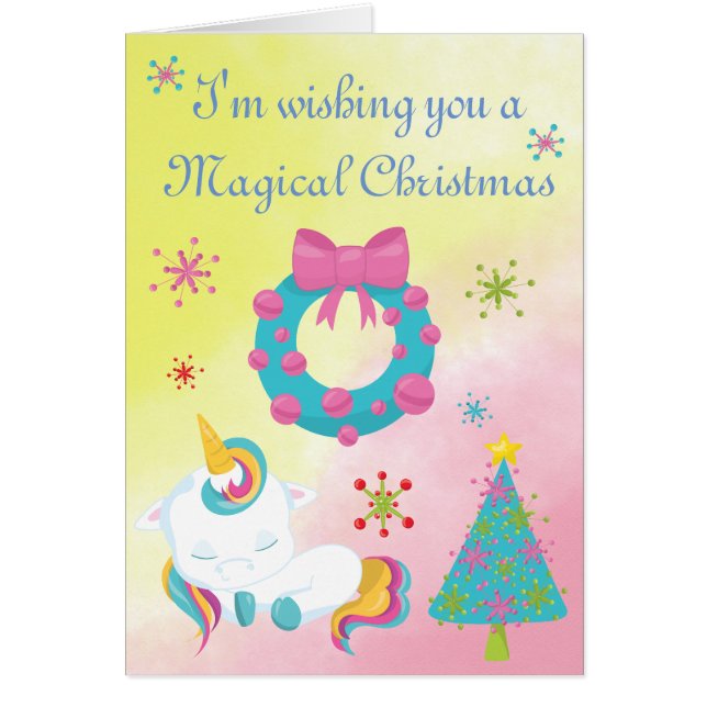 Noël Unicorne flocons de neige et couronne (Devant)