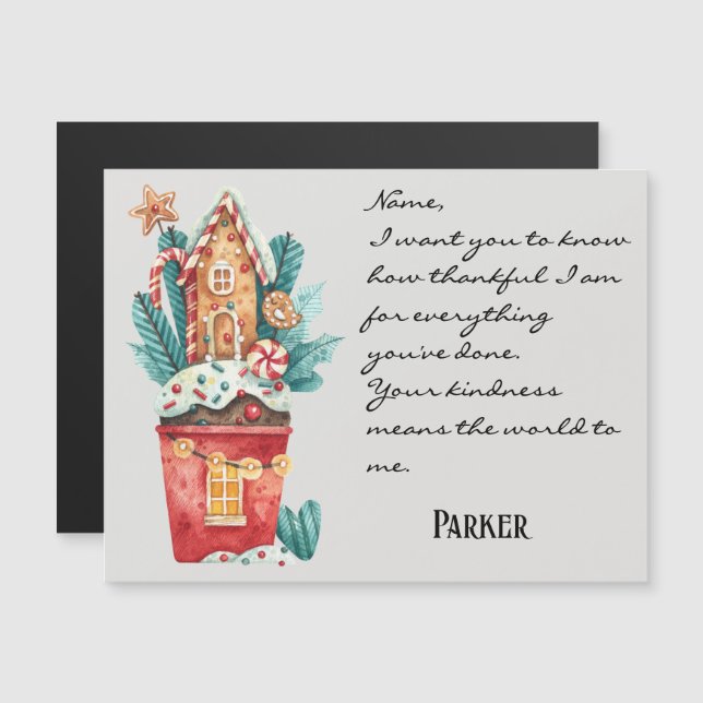 Noël Vacances d'hiver Carte magnétique générique (Devant / Derrière)