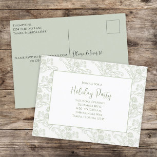 Noël Vacances Élégant Budget Vert Invitation