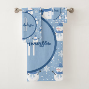 NOËL VACANCES HIVER SNOWMEN MONOGRAM PERSONNALISÉ
