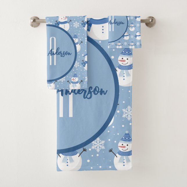 NOËL VACANCES HIVER SNOWMEN MONOGRAM PERSONNALISÉ (En situation)