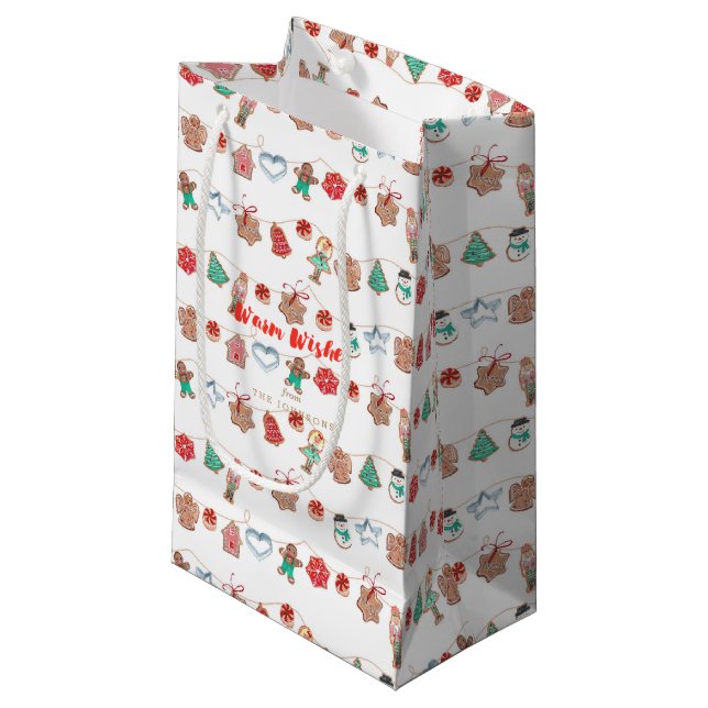 Noël Vacances Mignons Biscuits | Sac Cadeau (Devant Angle)