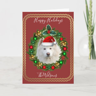 Noël Vacances Samoyed chien carte de voeux