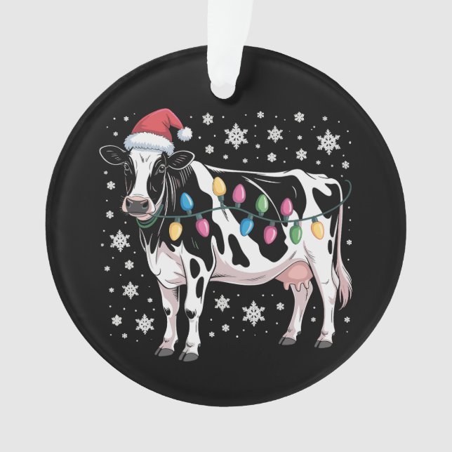 Noël Vache Noël Lumières Santa Hat Ferme Vacances (devant)