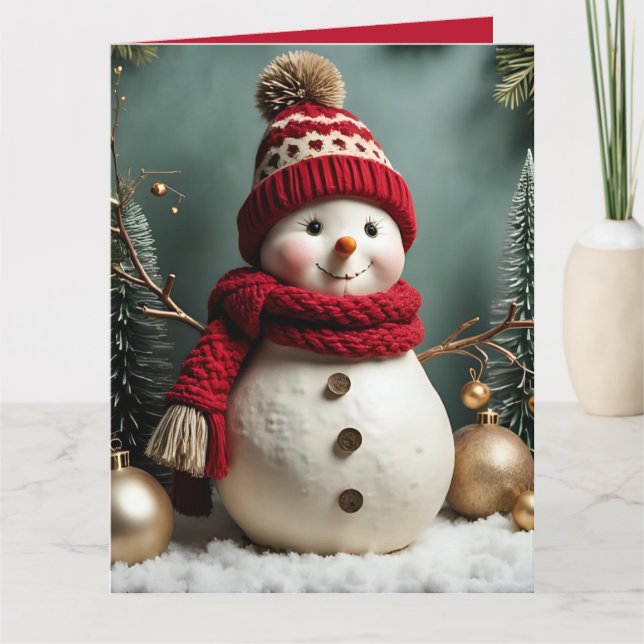 Noël vintage - Carte de vœux pliée (Devant)