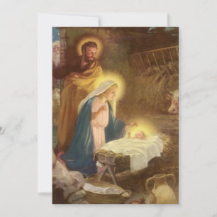 Noël vintage de la Nativité, Marie Joseph Enfant J